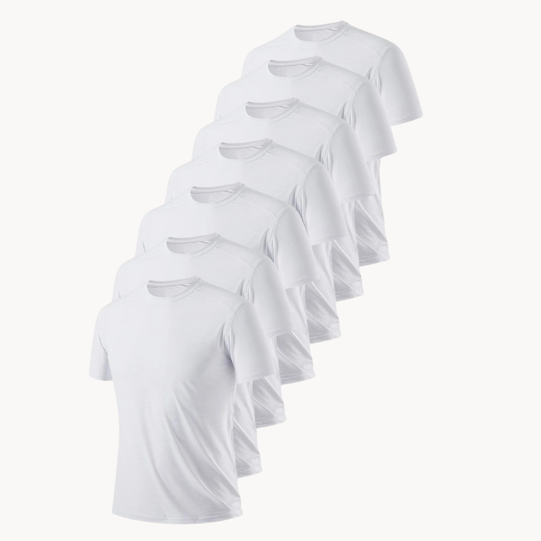 Joe | Set van 10 witte actieve T-shirts met korte mouwen