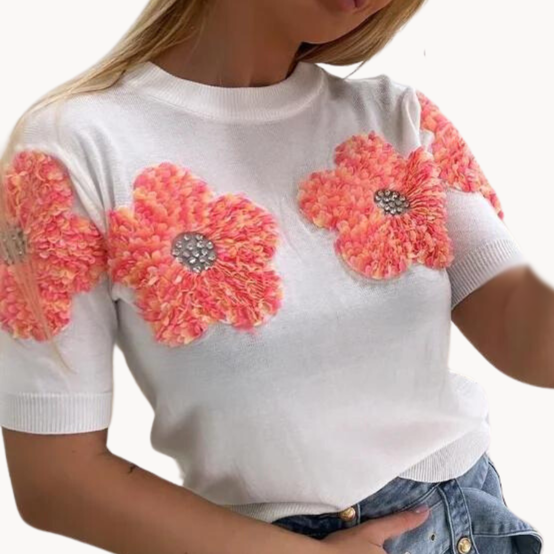 Mona | Shirt met Bloemenpatroon