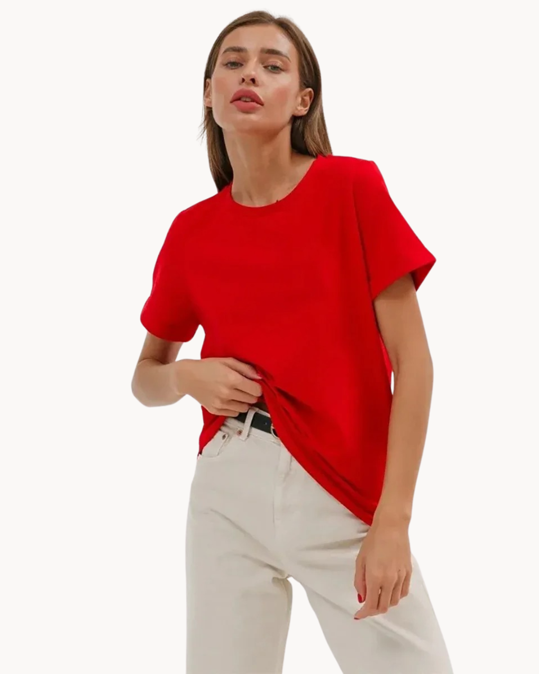 Hanna | Essentieel Luxe Katoenen T-shirt